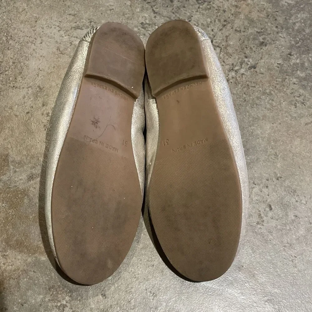 Geppetto's Gold Ballet Flats Girls Size EU 31 US 13-13.5 Handmade in Spain